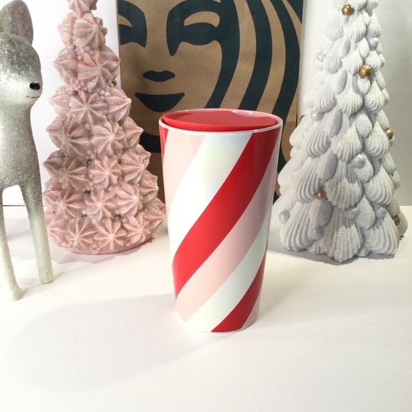 Starbucks Candy Cane Striped Ceramic Tumbler Holiday 2022 Ceramic Travel… - Picture 4 of 11